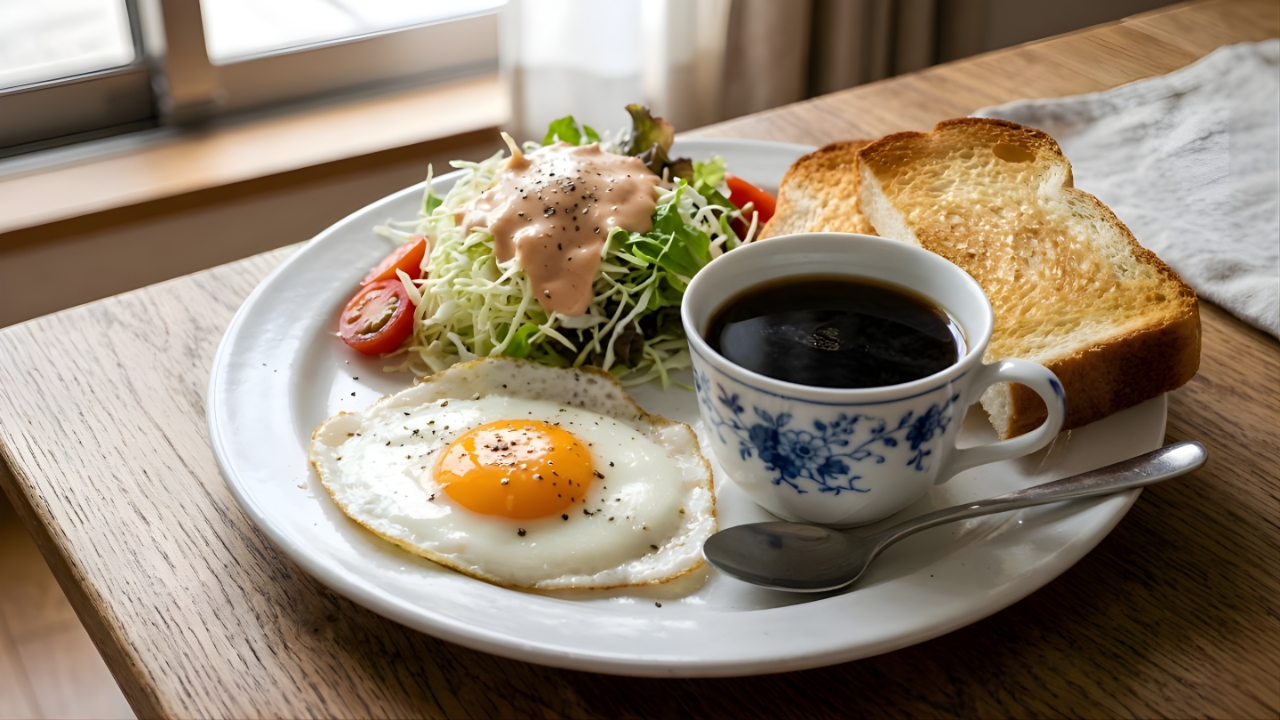 駅から歩いて5分の純喫茶で穏やかな朝ごはんを楽しむ