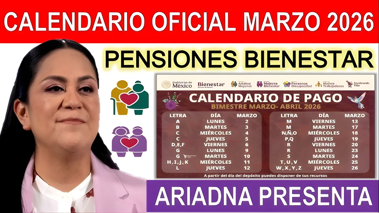 Calendario Pensiones Marzo 2026